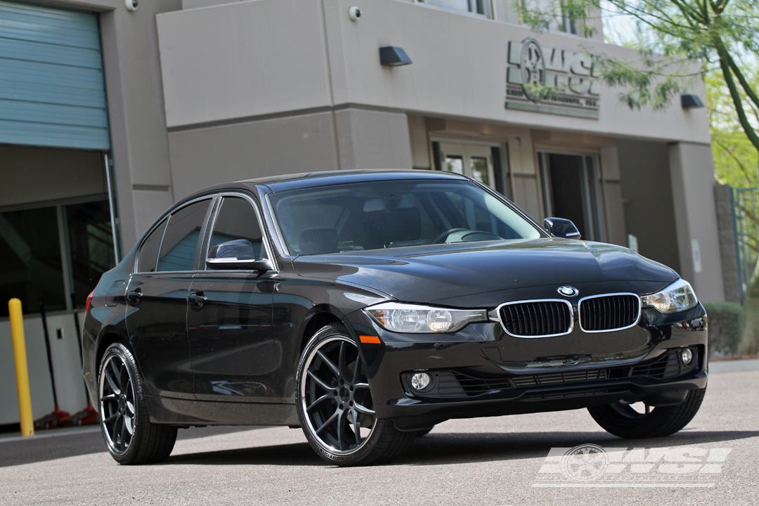 Giovanna Monza Black with Machined Lip on BMW 3 Series